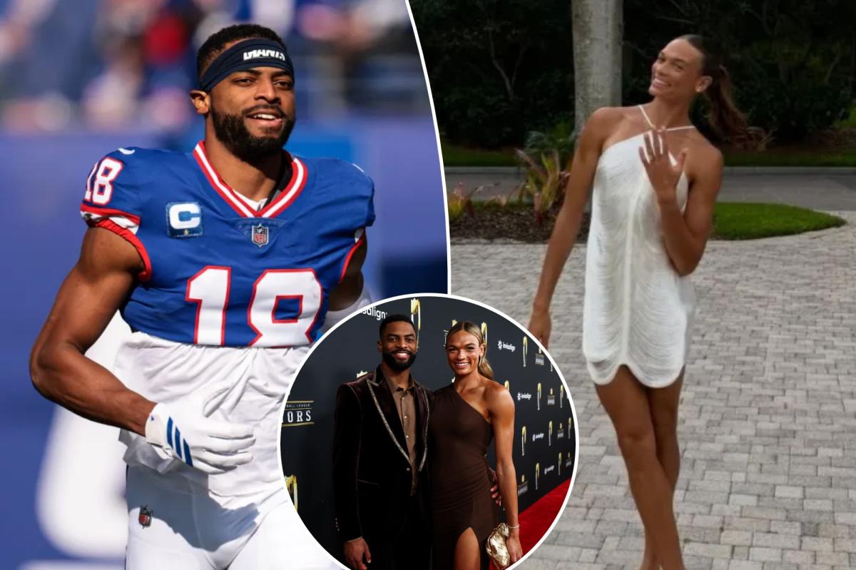 Giants' Darius Slayton, Olympian Anna Hall get married in Long Island ceremony