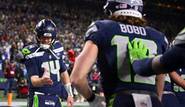 Seattle Seahawks Super Bowl Sam Darnold Rams NFC Championship Jake Bobo...