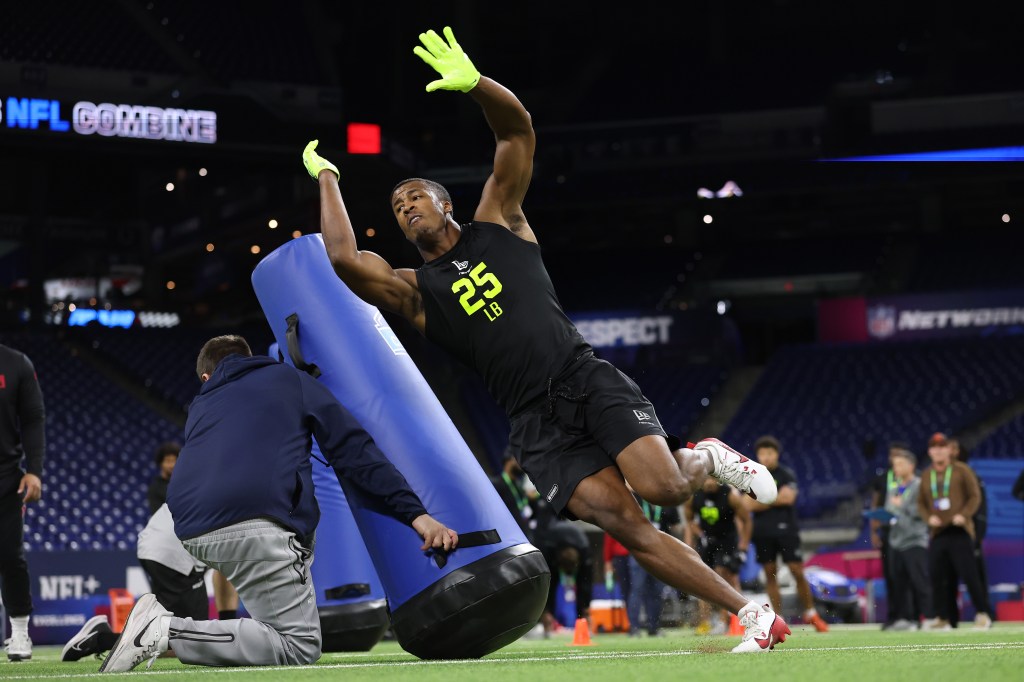 Sonny Styles of the Ohio State Buckeyes at the NFL Scouting Combine.
