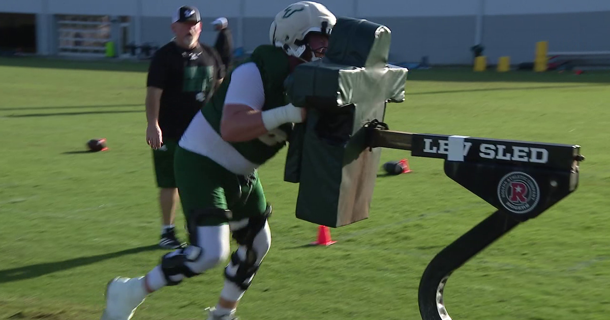 USF offensive lineman Thomas Shrader is grateful for seventh year of college football