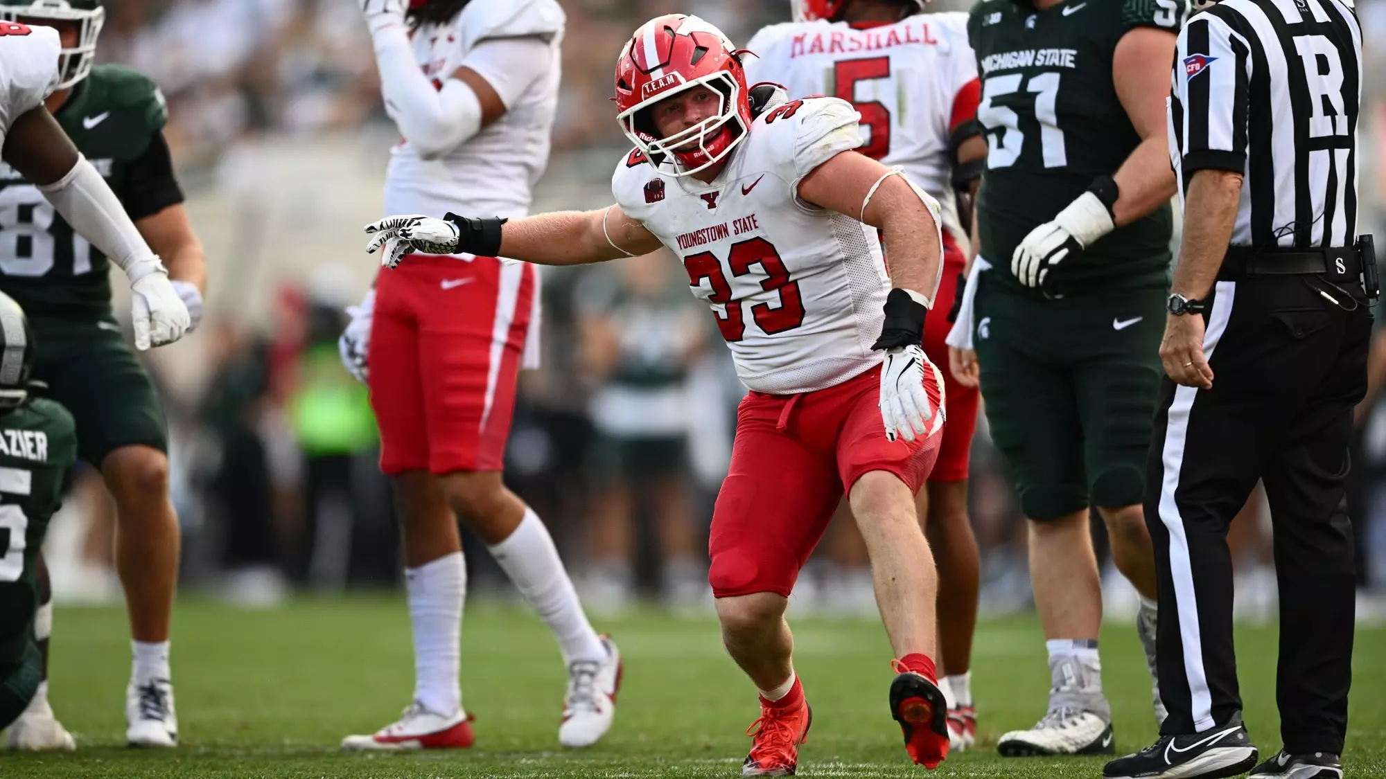 Preston Zandier celebrates after a defensive stop