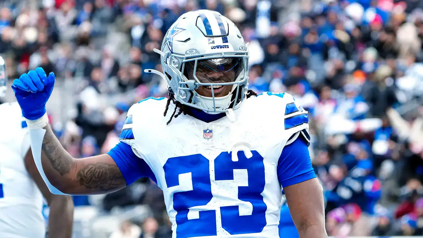 Jaydon Blue celebrates in a Dallas Cowboys uniform while proving he needs a real shot at Cowboys RB2.