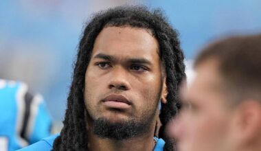 Carolina Panthers running back Jonathon Brooks