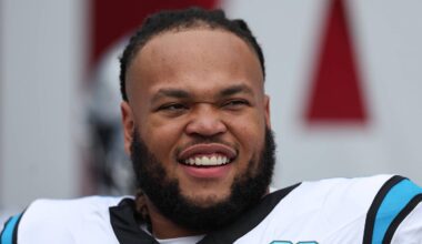 Carolina Panthers offensive lineman Robert Hunt