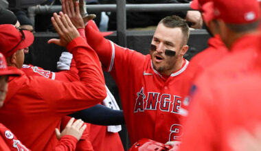 Angels OF Mike Trout gets Eagles finest fan Topps trading card