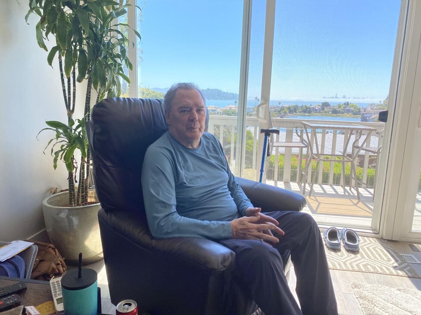 Former NFL quarterback Craig Morton on the balcony of his home in Mill Valley, Calif., on Aug. 8, 2025, in his armchair. (Chris Tomasson/The Denver Gazette) Chris Tomasson, The Denver Gazette