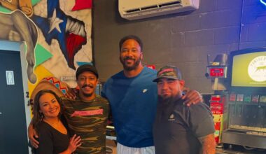 Cleveland Browns star Myles Garrett visited Panther City BBQ in Fort Worth over Memorial Day weekend.