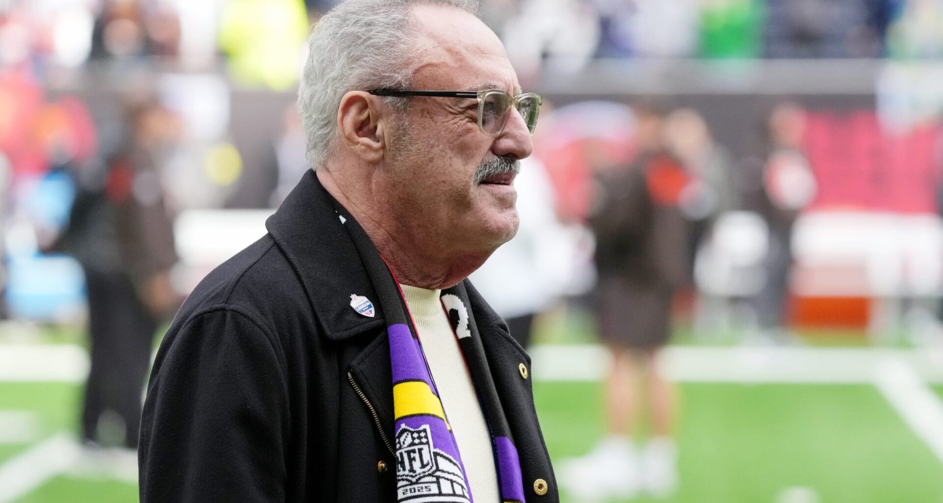 Oct 5, 2025; Tottenham, United Kingdom; Minnesota Vikings owner Zygi Wilf looks on before an NFL International Series game between the Minnesota Vikings and the Cleveland Browns at Tottenham Hotspur Stadium.