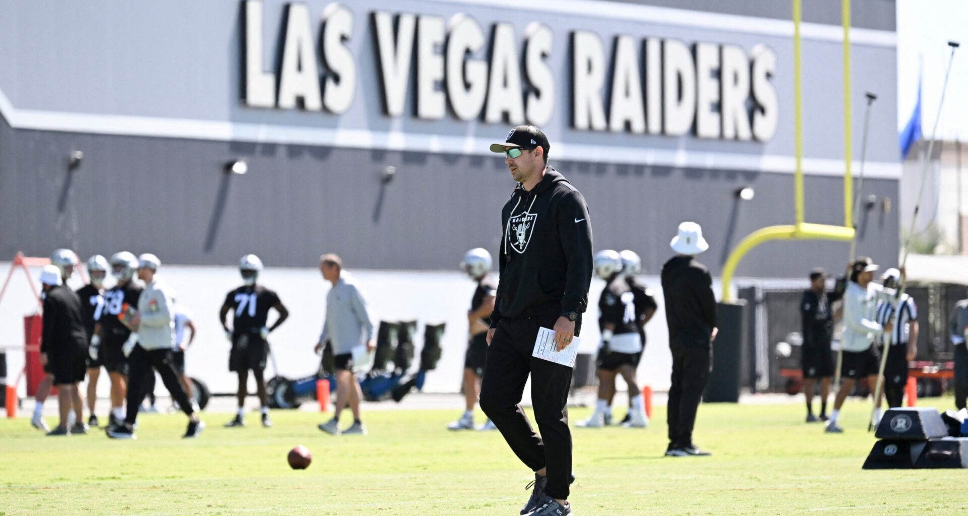 Las vegas Raiders head coach Klint Kubiak OTAs