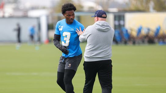 Los Angeles Chargers defensive back Derwin James (3) participating in drills during Chargers organized team activities on May 11th, 2026 in El Segundo, CA.