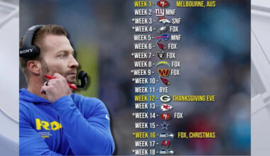 LA Rams to play 7 prime time games, tying NFL record; At least 7 other games on FOX 11