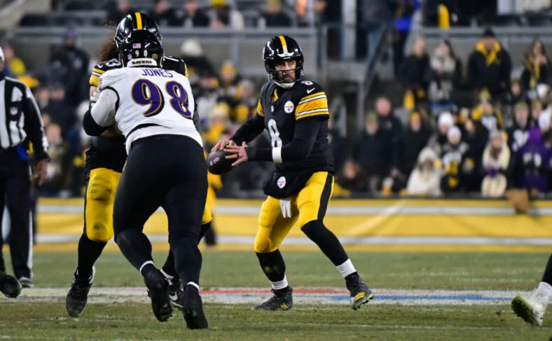 Pittsburgh Steelers quarterback Aaron Rodgers in a game against the Houston Texans on Jan. 12, 2026. — Ed Thompson / Steelers Now