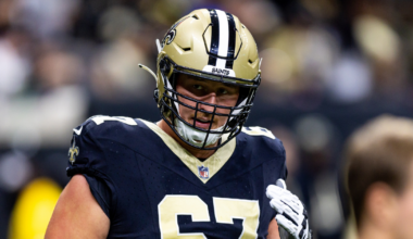 Former Kentucky offensive lineman Landon Young suits up for the New Orleans Saints, via Stephen Lew-Imagn Images