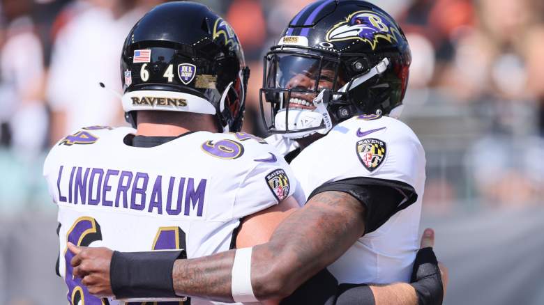 Lamar Jackson and Tyler Linderbaum