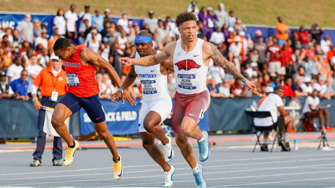 How Arkansas' Jelani Watkins became the latest college football player-turned-track star