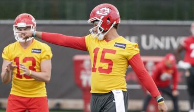 Kansas City Chiefs quarterback Patrick Mahomes OTAs