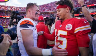 Kansas City Chiefs quarterback Patrick Mahomes Broncos QB Bo Nix