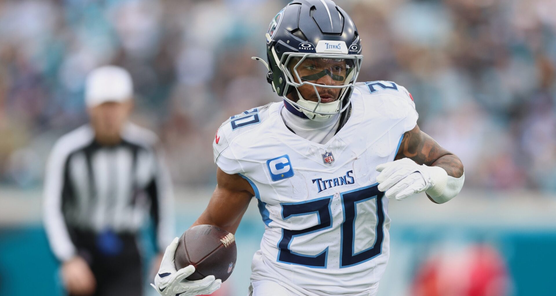 Tennessee Titans running backs Tony Pollard Tyjae Spears Nick Singleton