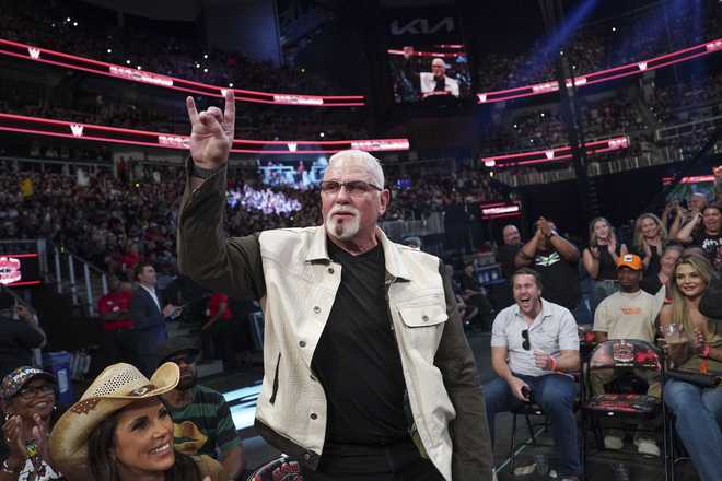 ATLANTA, GEORGIA - OCTOBER 5: Scott Steiner in the audience during Bad Blood at State Farm Arena on October 5, 2024 in Atlanta, Georgia.  (Photo by WWE/Getty Images)