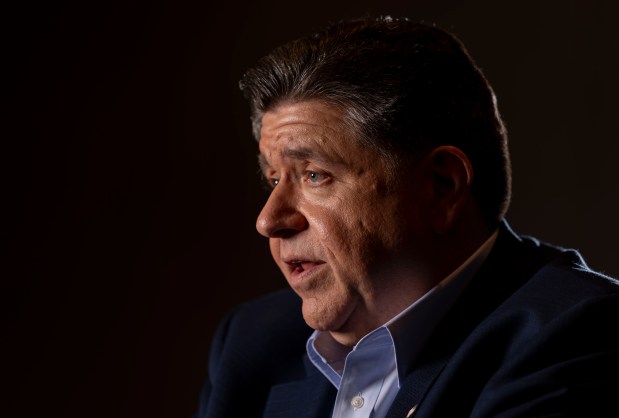 Gov. JB Pritzker speaks during an interview, March 18, 2026. (Brian Cassella/Chicago Tribune)