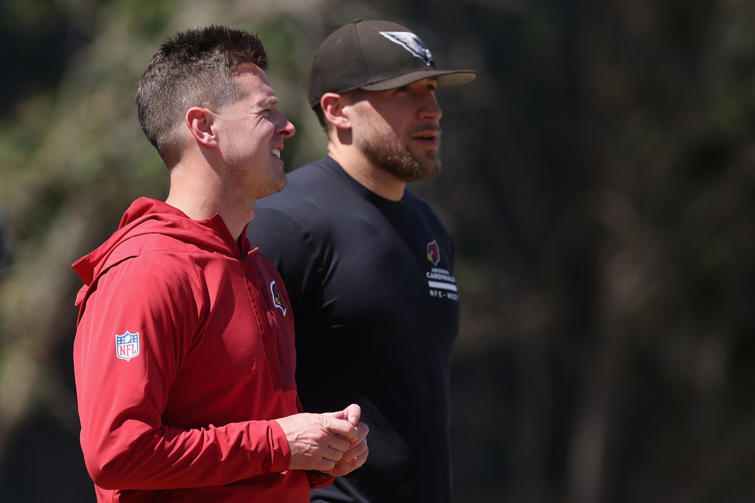 Defensive coordinator Nick Rallis and head coach Mike LaFleur (Photo by Christian Petersen/Getty Images)