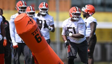 Browns defensive lineman goes down with apparent leg injury in practice