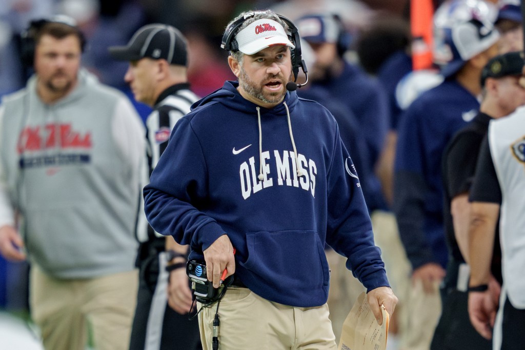 Mississippi head coach Pete Golding on the sideline during the Sugar Bowl.