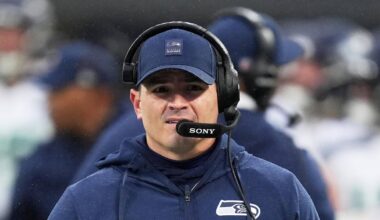 Seattle Seahawks head coach Mike Macdonald looks on against the Carolina Panthers