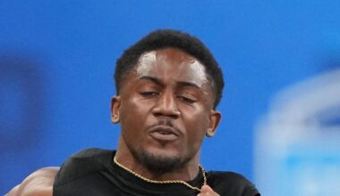 Indianapolis Colts defensive back Justin Walley runs in the 40-yard dash