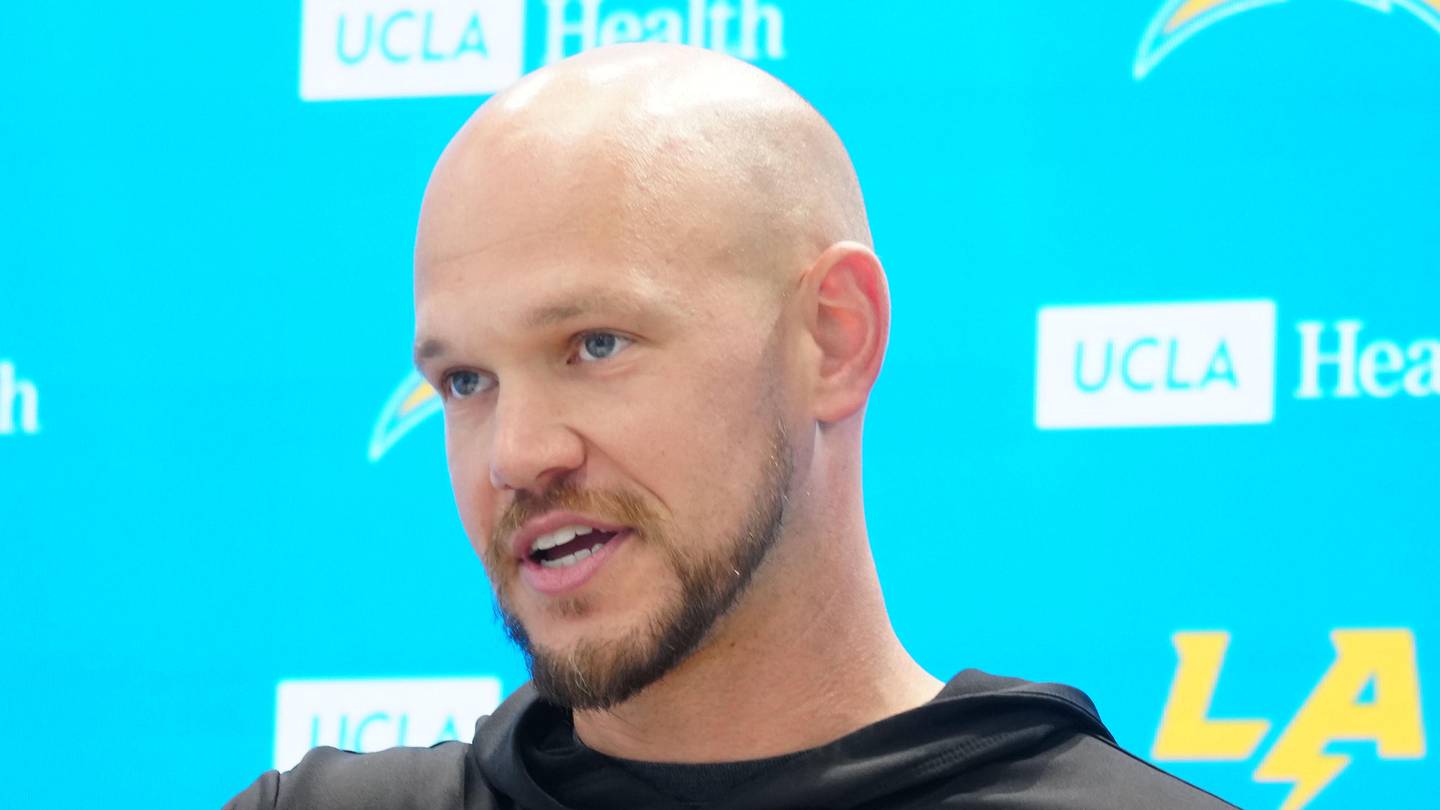 Jun 17, 2026; El Segundo, CA, USA; Los Angeles Chargers defensive coordinator Chris O'Leary at press conference during minicamp at The Bolt. Mandatory Credit: Kirby Lee-Imagn Images