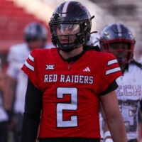 Texas Tech's Brendan Sorsby looks on during the spring football game, Friday, April 17, 2026, at Jones AT&T Stadium.