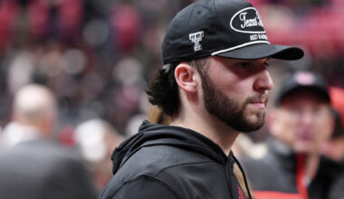 FILE - Cincinnati quarterback Brendan Sorsby (2) walks off the field after a NCAA college football game against Baylor, Oct. 25, 2025, in Cincinnati. (AP Photo/Tanner Pearson, file)