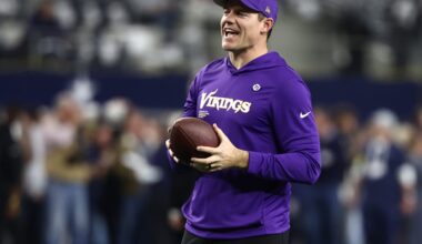 Dec 14, 2025; Arlington, Texas, USA; Minnesota Vikings head coach Kevin O'Connell before a game against the Dallas Cowboys at AT&T Stadium.