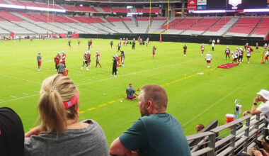 Cardinals fans take in a previous training camp inside State Farm Stadium in Glendale. The team announced its 2026 training camp schedule on Tuesday.