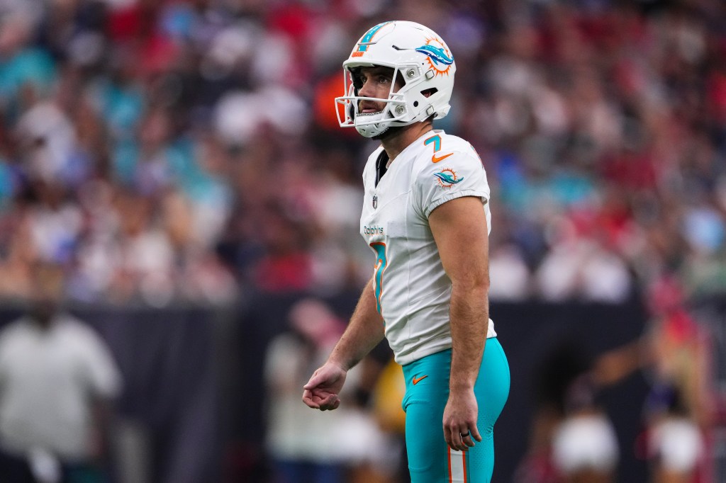 A Miami Dolphins player wearing number 2 and a helmet.