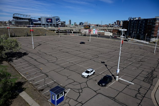 Empower Field at Mile High parking lot M in Denver on Saturday, March 21, 2026. (Photo by Andy Cross/The Denver Post)