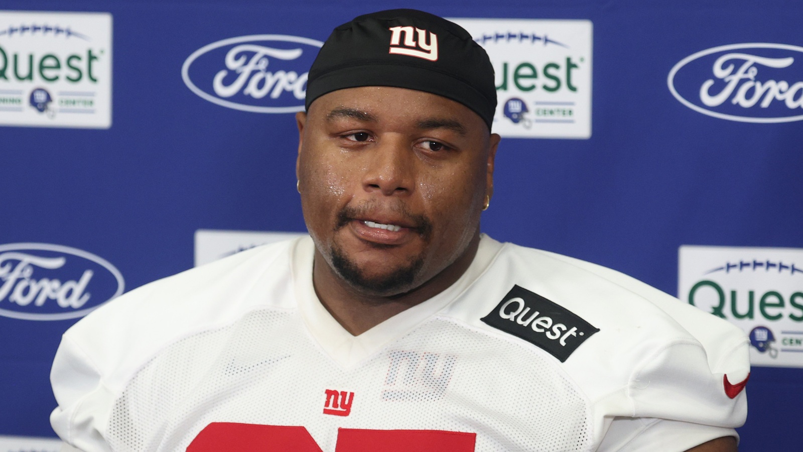 Dexter Lawrence speaking to the media