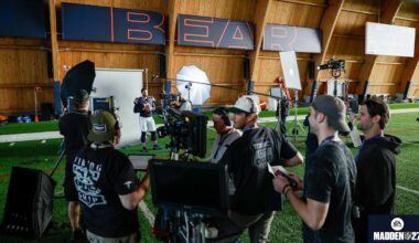Caleb Williams shoots EA SPORTS Madden NFL 27 reveal trailer with Vince Vaughn | Behind the Scenes - Chicago Bears