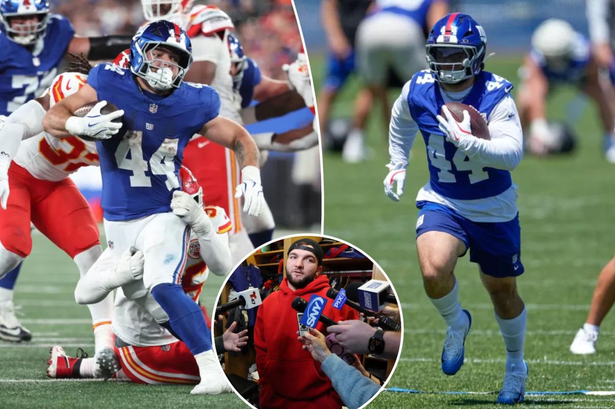 Giants' Cam Skattebo plans to keep 'running people over'
