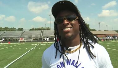 Baltimore Ravens' K'Von Wallace hosts youth football camp