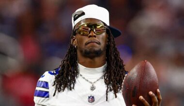 Dallas Cowboys wide receiver CeeDee Lamb on the sidelines during the second half against the Baltimore Ravens at AT&T Stadium.