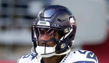 Seattle Seahawks running back Kenny McIntosh watches the action