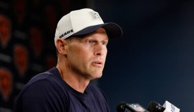 Chicago Bears head coach Ben Johnson speaks during Minicamp.