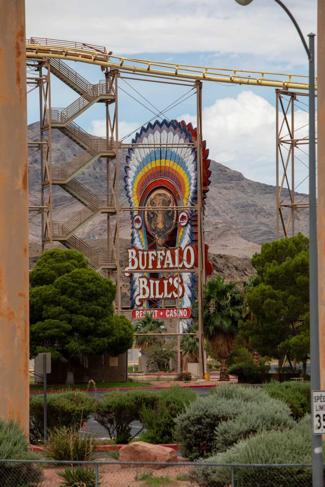 Scenes in Primm, Nevada outside the Buffalo Bills Casino rollercoaster on Wednesday June 24, 2026. Krystal Ramirez for NPR