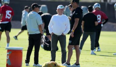 Las Vegas Raiders general manager John Spytek owner Mark Davis rookie Jermod McCoy