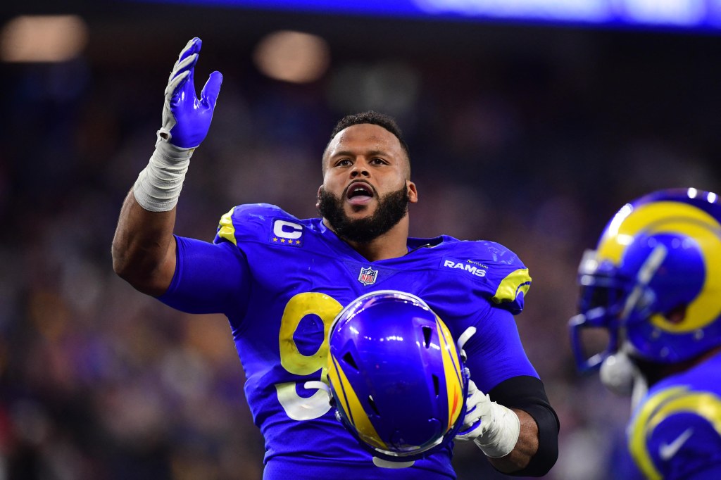 Aaron Donald with Rams in Super Bowl