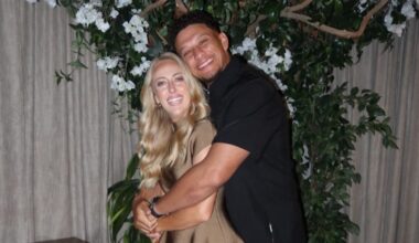 Patrick Mahomes shows off his looks with wife Brittany for Taylor and Travis' wedding