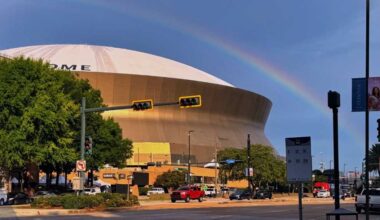 A sign about the Saints? Rainbow spotted over Superdome after morning storms