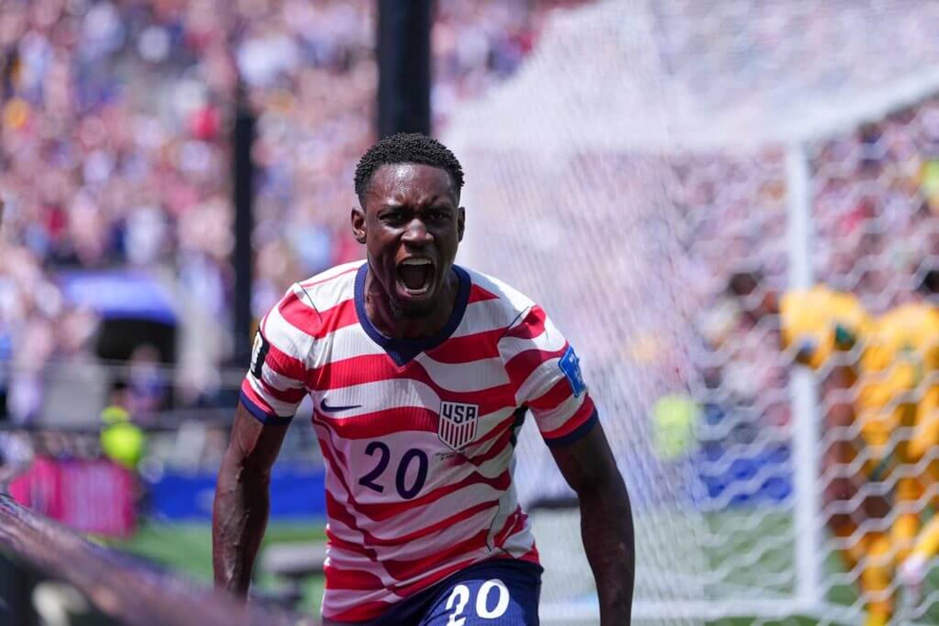Folarin Balogun celebrates a goal