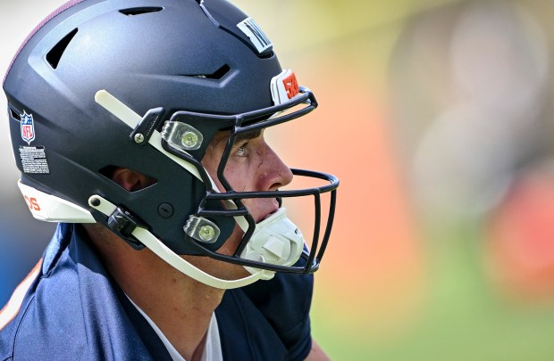 Bo Nix (10) of the Denver Broncos warms up during minicamp at the Broncos Park in Centennial, Colorado on Tuesday, June 16, 2026. (Photo by AAron Ontiveroz/The Denver Post)